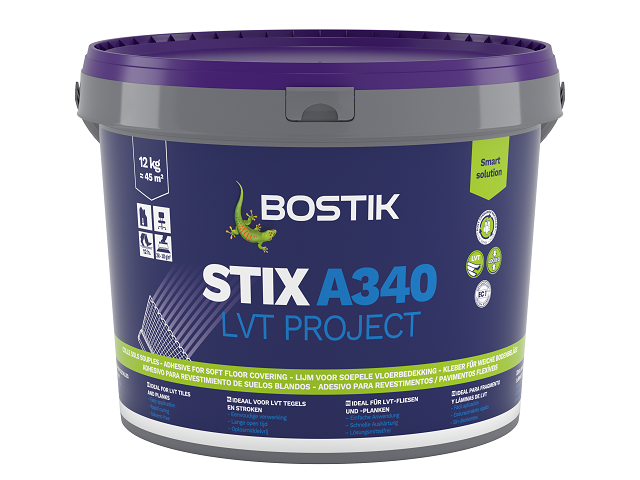 Bostik STIX A340 LVT Project dispersielijm voor vinyl en dryback 12kg