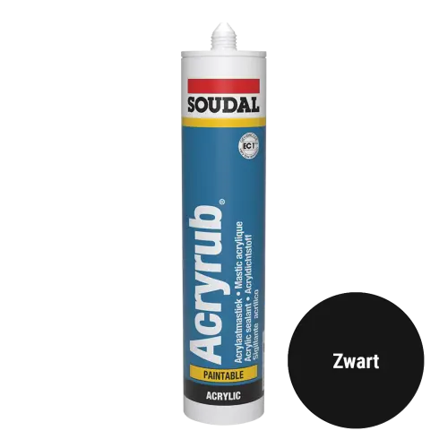 Soudal Acryrub acrylkit zwart 310 ml
