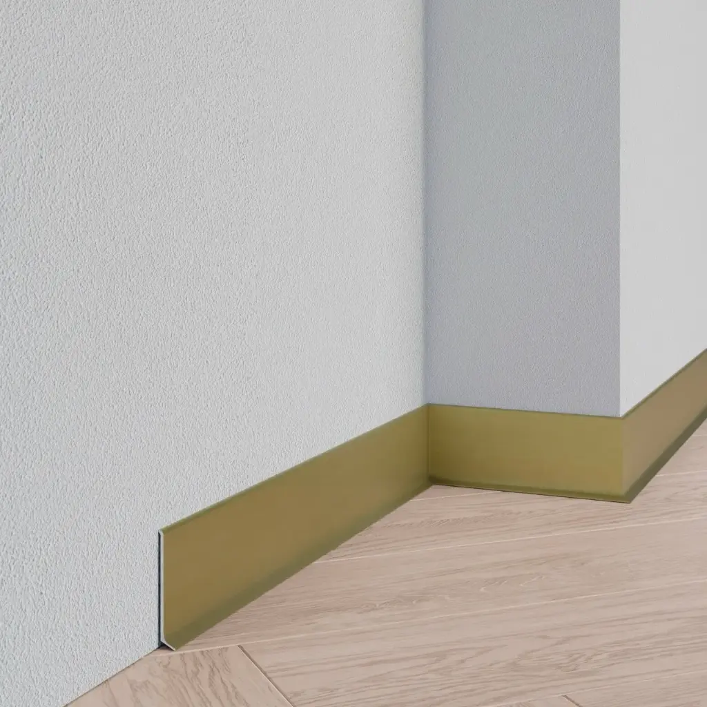 Aluminium metalen plint geborsteld zijdeglans goud- 10x60 mm
