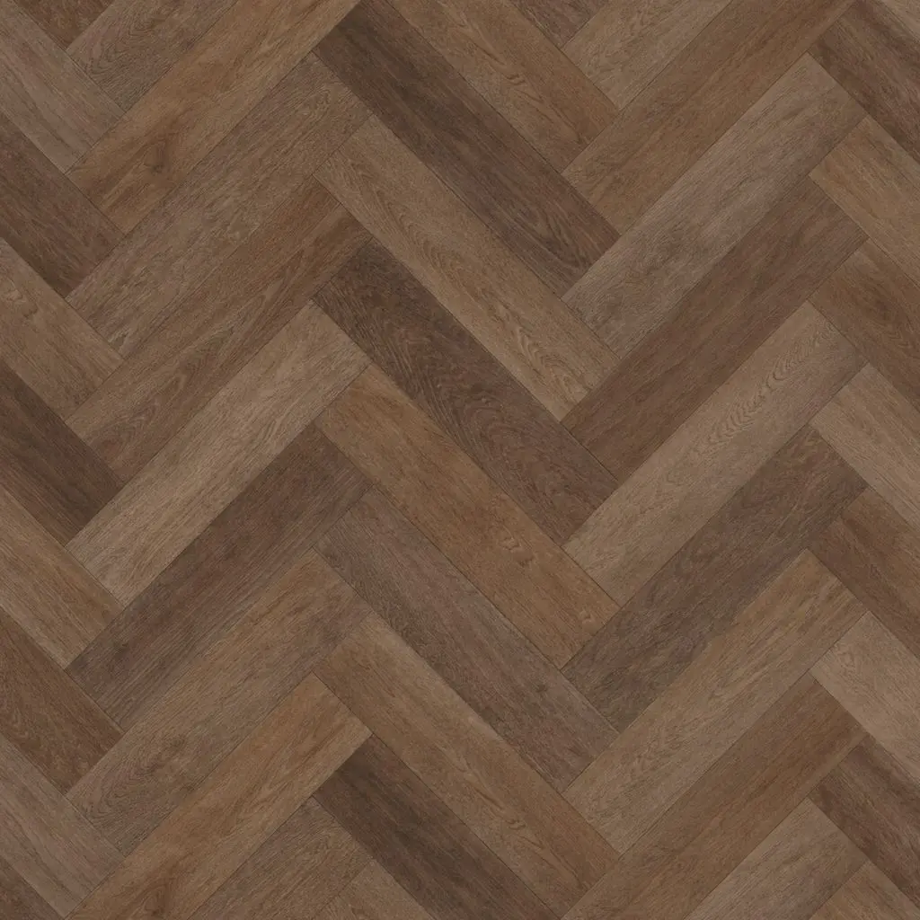 Vinyl op rol PrimoFloor visgraat Supreme Patagonia bruin 5930 2,8mm 4m breed