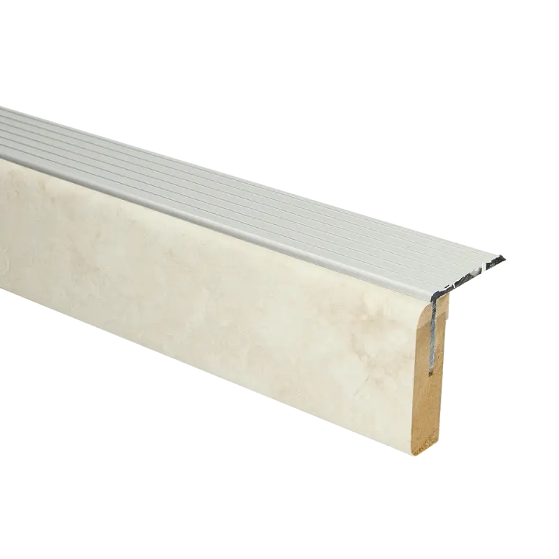 72897 PrimoStep - Uitlooptreden alu zilver - Baltic grijs marmer - 90 x 5,7 cm
