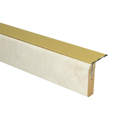 72903 PrimoStep - Uitlooptrede alu goud - Baltic grijs marmer - 136 x 5,7 cm