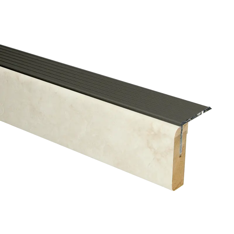 72906 PrimoStep - Uitlooptreden alu brons - Baltic grijs marmer - 121 x 5,7 cm