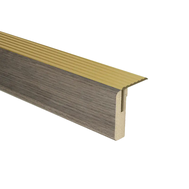 73099 PrimoStep - Uitlooptreden alu goud - Urbino warm eiken - 121 x 5,7 cm