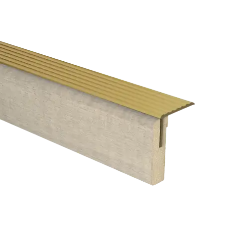 74055 PrimoStep - Uitlooptrede alu goud - Bussoleno Eik Grijs - 90 x 5,7 cm