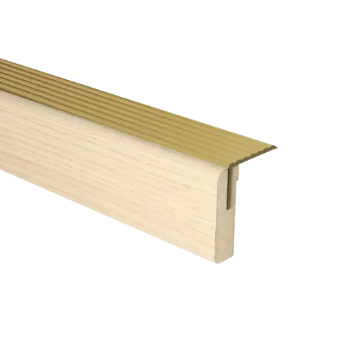 74143 PrimoStep - Uitlooptrede alu goud - Monticiano Eik Natuur - 90 x 5,7 cm