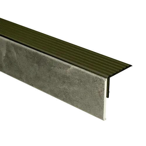 74302 PrimoStep - Uitlooptrede alu brons - LVT Beton antraciet - 100 x 5,7 cm