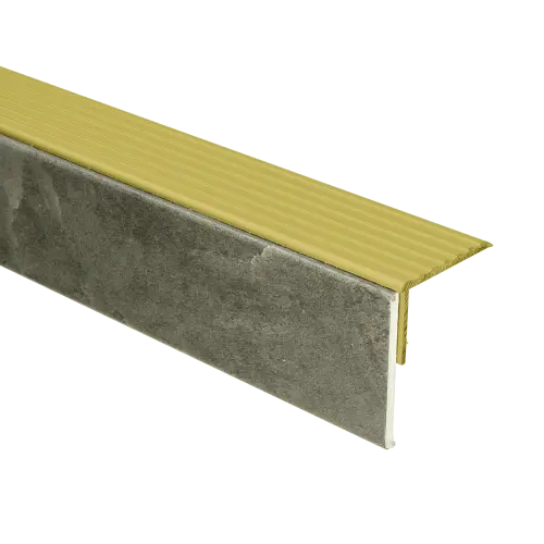74303 PrimoStep - Uitlooptrede alu goud - LVT Beton antraciet - 100 x 5,7 cm