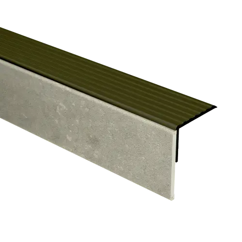 74326 PrimoStep - Uitlooptrede alu brons - LVT Donker Beton - 100 x 5,7 cm