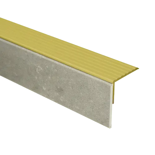 74327 PrimoStep - Uitlooptrede alu goud - LVT Donker Beton - 100 x 5,7 cm