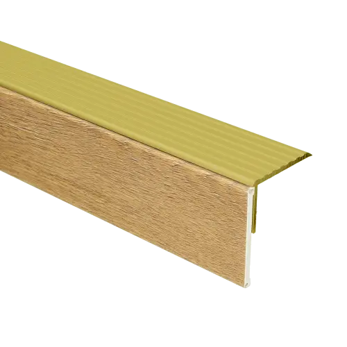 74354 PrimoStep - Uitlooptrede alu goud - LVT Donker Eiken - 130 x 5,7 cm