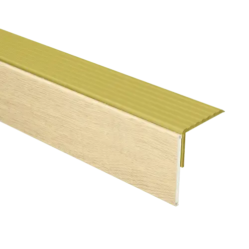 74375 PrimoStep - Uitlooptrede alu goud - LVT Grijs Eiken - 100 x 5,7 cm