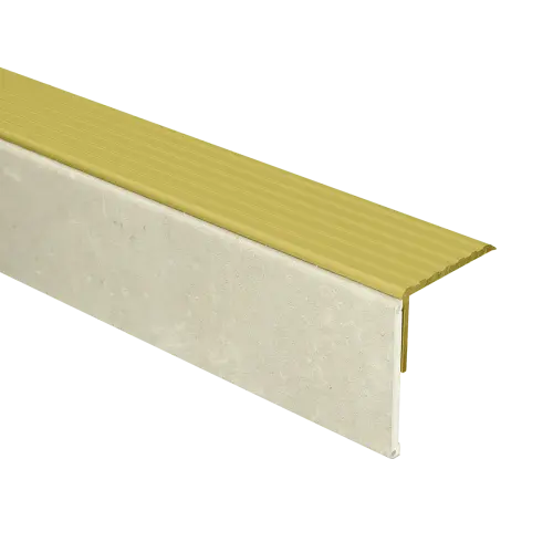74426 PrimoStep - Uitlooptrede alu goud - LVT Licht Beton - 130 x 5,7 cm