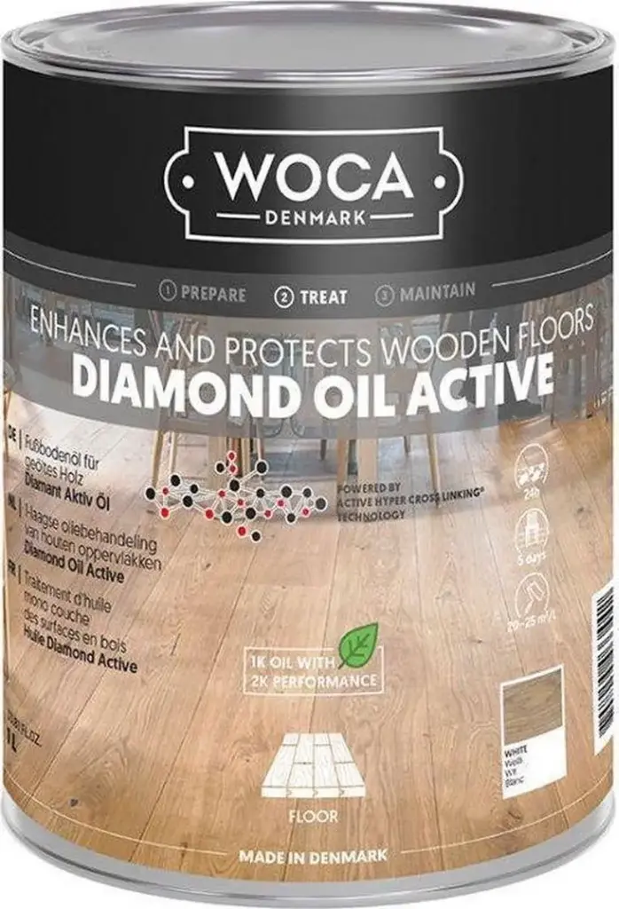 Woca diamond oil - active Wit (7%) 1L