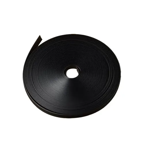 [COTA30165] Inlegstrook rubber zwart/antraciet rol 27mtr