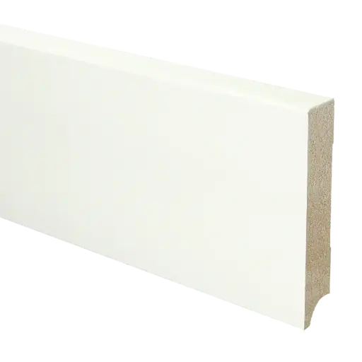 [PPCE22053] 16402 BL vochtbestendige MDF plint 90x15 V313 wit gegrond recht