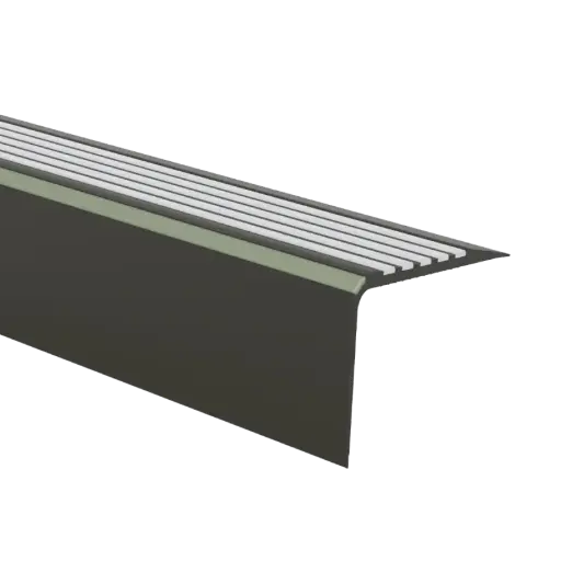 20701 Döllken Profiel trap A40 kleur zwart/lichtgrijs 0110 kunststof 40x40x2500mm