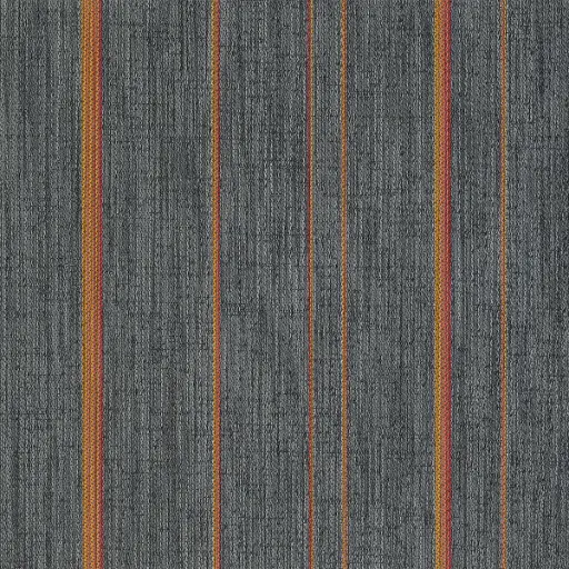 2tec2 geweven vinyl Tegel Stripes Moonless Night Orange - 4,6mm - 50x50cm