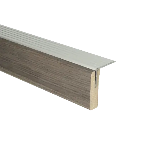 73097 PrimoStep - Uitlooptrede alu zilver - Urbino warm eiken - 181 x 5,7 cm
