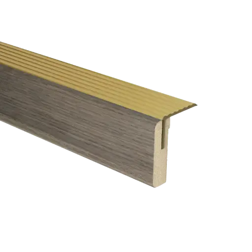 73098 PrimoStep - Uitlooptrede alu goud - Urbino warm eiken - 90 x 5,7 cm