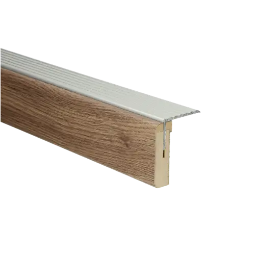 73602 PrimoStep - Uitlooptrede alu zilver - Halifax Eik Tabak - 136 x 5,7 cm