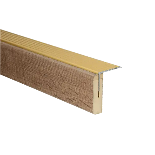 73604 PrimoStep - Uitlooptrede alu goud - Halifax Eik Tabak - 90 x 5,7 cm