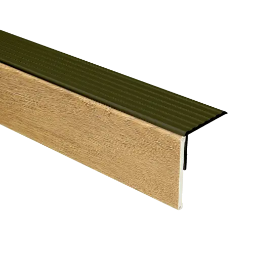 74353 PrimoStep - Uitlooptrede alu brons - LVT Donker Eiken - 130 x 5,7 cm