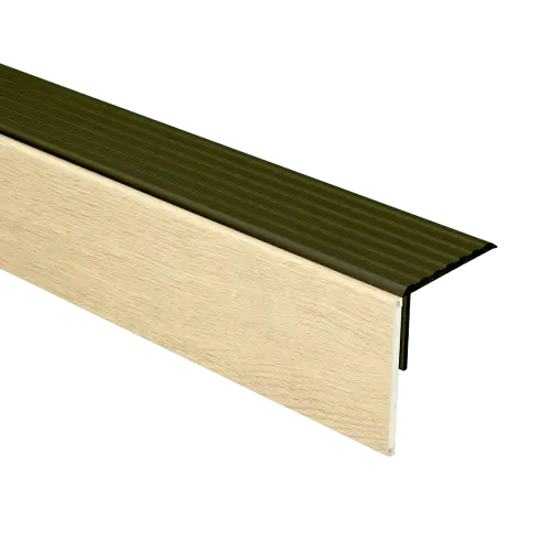 74374 PrimoStep - Uitlooptrede alu brons - LVT Grijs Eiken - 100 x 5,7 cm