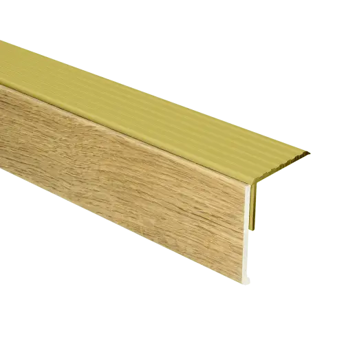 74402 PrimoStep - Uitlooptrede alu goud - LVT Honing Eiken - 130 x 5,7 cm